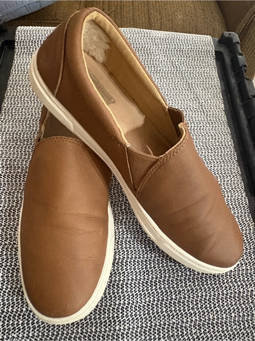 UGG Women's Brown Slip-On Sneakers with Cream Sole